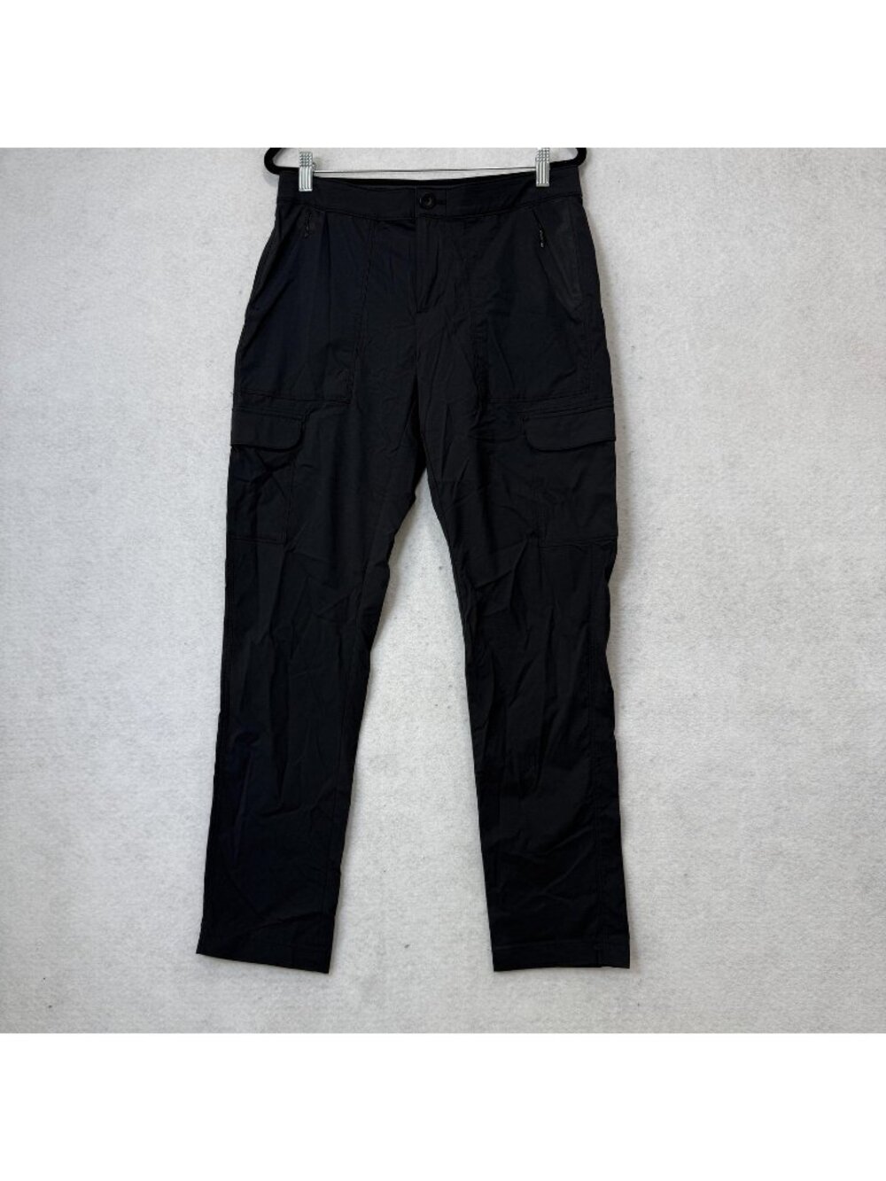 Kathmandu Pants Womens 8/10 Black Cargo Microfiber Stretch Travel Hiking